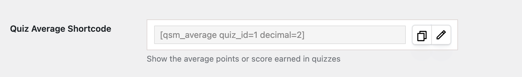 Quiz Average Shortcode